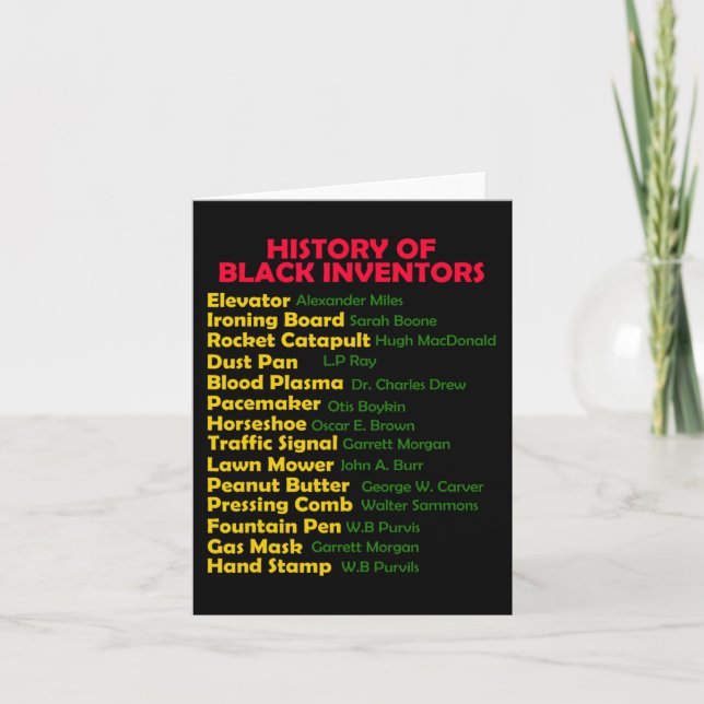 History Of Black Inventors Black History Month Pro Card (Front)