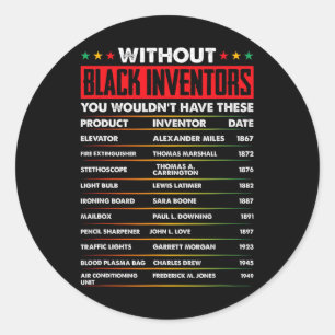 History Of Forgotten Black Inventors Black History Classic Round Sticker