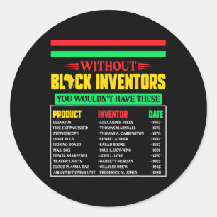 History Of Forgotten Black Inventors Black History Classic Round Sticker