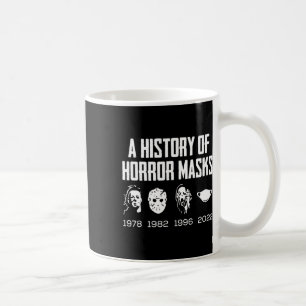 History Of Horror Masks Lazy Halloween Costume Fac Coffee Mug