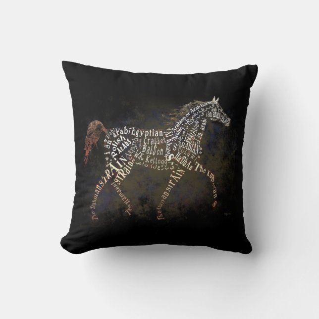 History of the Arabian Horse Throw Pillow (Front)