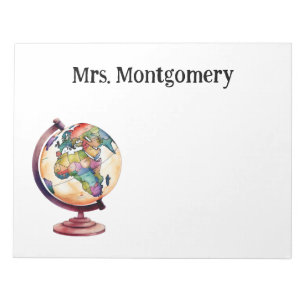 History or Geography Teacher Appreciation Gift Notepad