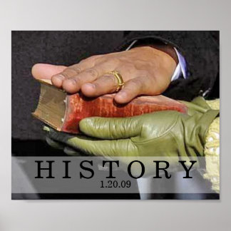 HISTORY: President Obama Hand on Lincoln Bible Poster