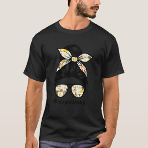 History Teacher Messy Bun Life Hair Glasses 3 T-Shirt
