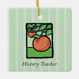 History Teacher Thank You, Apple Ceramic Ornament