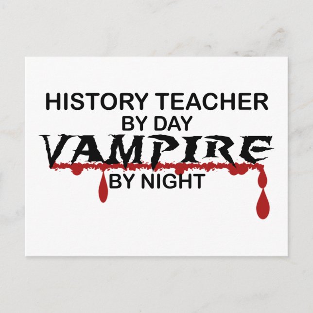 History Teacher Vampire by Night Postcard (Front)