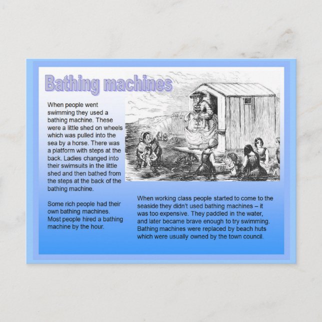 History, Victorian, Bathing machines Postcard (Front)