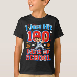 Hit 100 days of school baseball 100th day boys kid T-Shirt