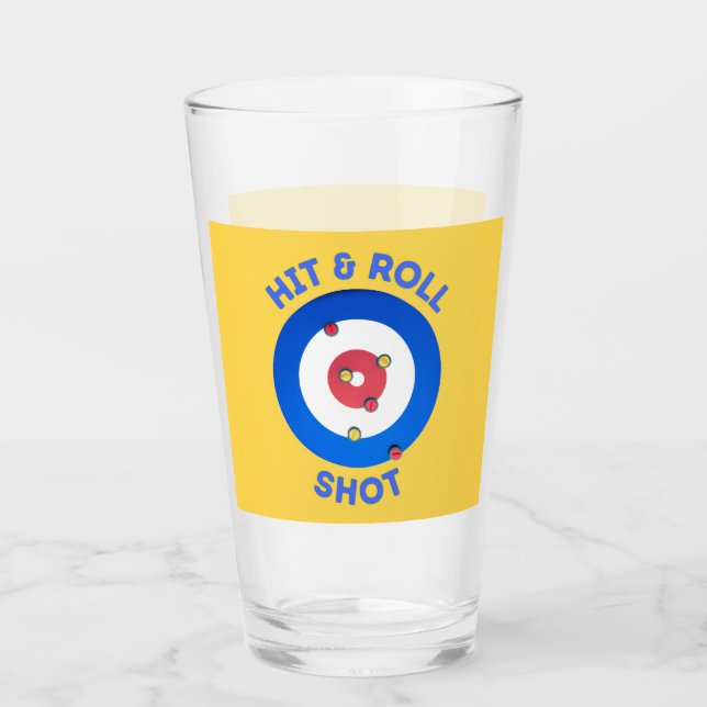 Hit and Roll Curling Shot T-Shirt Glass (Front)