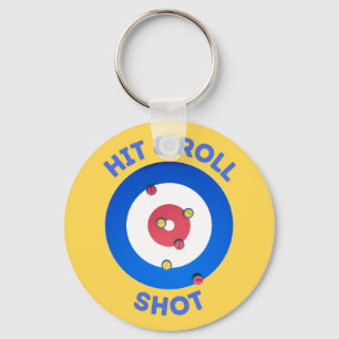 Hit and Roll Curling Shot T-Shirt Key Ring