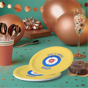 Hit and Roll Curling Shot T-Shirt Paper Plate