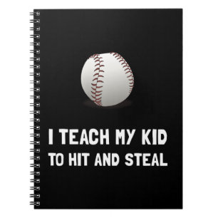 Hit And Steal Baseball Spiral Notebook
