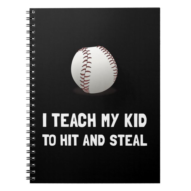 Hit And Steal Baseball Spiral Notebook (Front)