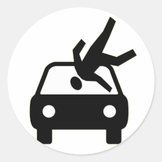 Hit By Car Sticker