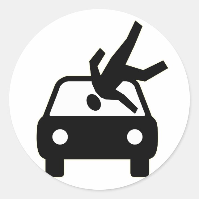 Hit By Car Sticker (Front)