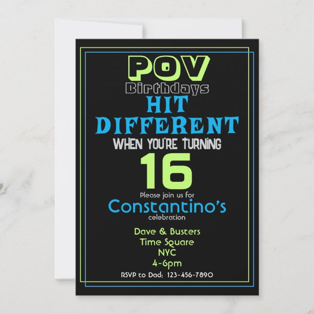 Hit Different Birthday Invitation (Front)