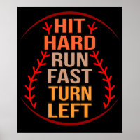 Hit Hard Run Fast Baseball Player Sports Lover Coa