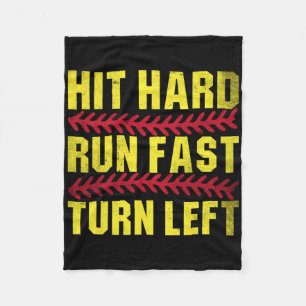 Hit Hard Run Fast Turn Left Men Boys Kid Youth Sof Fleece Blanket