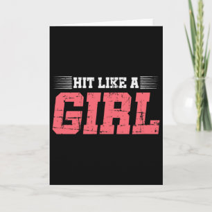 Hit Like A Girl Boxing Girl Gift Mma Kickboxing Bo Card