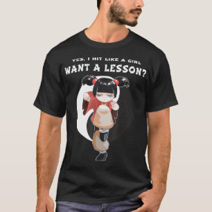 Hit Like a Girl Kung Fu Martial Art Kids Funny T-Shirt