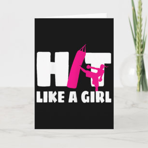 Hit Like A Girl Martial Arts Kickboxer Kickboxing Card