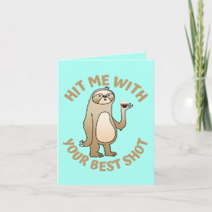 Hit Me With Your Best Shot – Coffee Pun Greeting Card