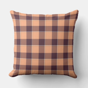 Hit Pink and Livid Brown Plaid Cushion
