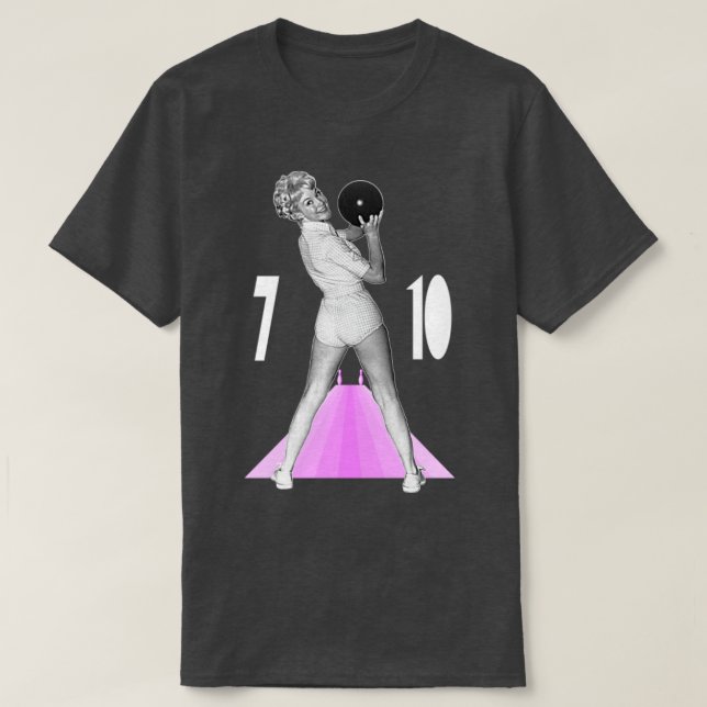 Hit That 710 Split Retro Bowling Humour T-Shirt (Design Front)