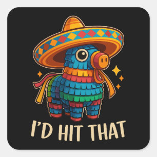 Hit That Pinata Cinco De Mayo Square Sticker