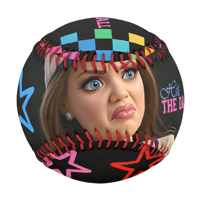 Hit The Dang Ball Funny Baseball Mum Doll Face (Front)