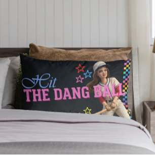 Hit The Dang Ball Funny Baseball Mum Doll Face Lumbar Cushion