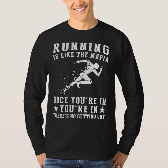 Hit the Pavement, No Turning Back! Funny Running M T-Shirt (Front)