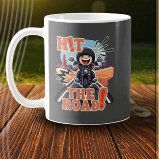 Hit the Road! Funny Road Trip Biker Coffee Mug