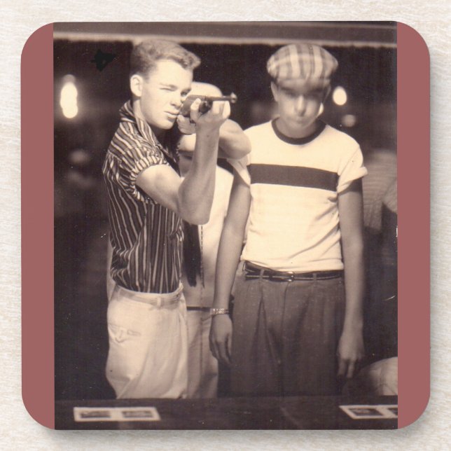 hit the target and win a kewpie doll coaster (Front)