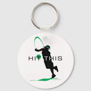 Hit This Green Pitcher Softball Key Ring