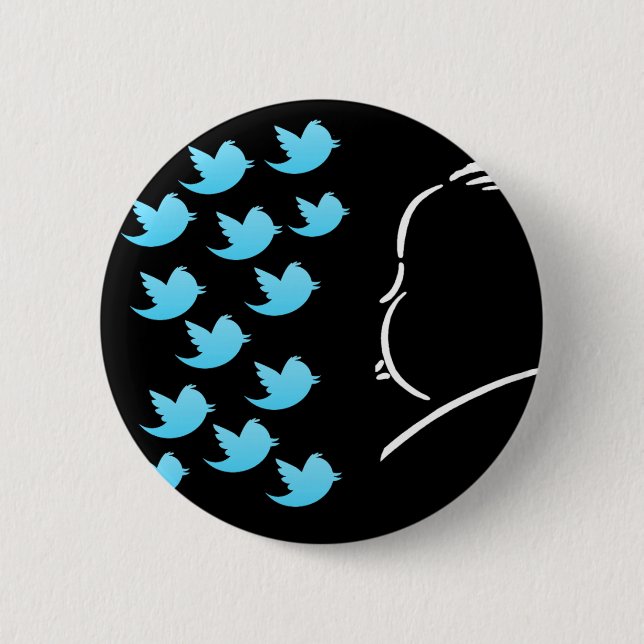 Hitch and Tweets 6 Cm Round Badge (Front)