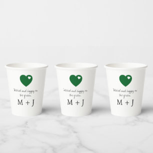 'Hitched and Happy on the Green' Golf Wedding  Paper Cups
