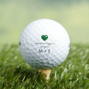 'Hitched and Happy on the Green' Wedding Favour Golf Balls
