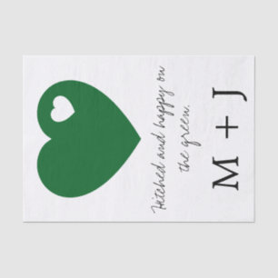 'Hitched and Happy on the Green' Wedding Favour Tissue Paper