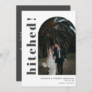 Hitched Grey Arch Photo Wedding Elopement Announcement