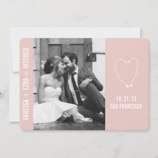 HITCHED WEDDING ANNOUNCEMENT - FLAT (Front)
