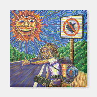 Hitchiking Hobo  Magnet