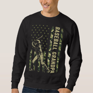 Hitter Baseball Men Camo USA Flag Baseball Grandp Sweatshirt
