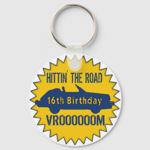 Hittin The Road 16th Birthday Gifts Key Ring