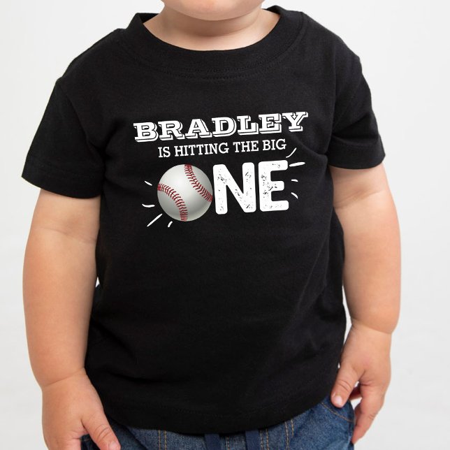 Hitting The Big One | Baseball 1st Birthday Baby T-Shirt (Creator Uploaded)