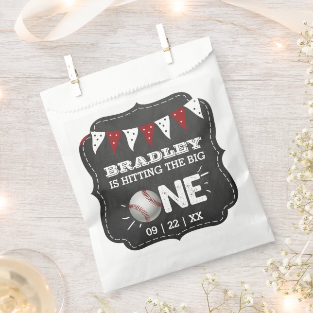 Hitting The Big One | Baseball 1st Birthday Favour Bags (Clipped)