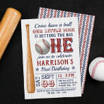 Hitting The Big One Baseball 1st Birthday Invitation<br><div class="desc">Celebrate in style with these trendy birthday party invitations. The design is easy to personalise with your special event wording and your guests will be thrilled when they receive these fabulous invites.</div>