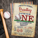Hitting The Big One Vintage Baseball 1st Birthday Invitation<br><div class="desc">Celebrate in style with these trendy 1st birthday invitations. The design is easy to personalise with your special event wording and your guests will be thrilled when they receive these fabulous invites.</div>