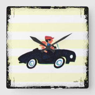 Hitting the Open Road 3 Square Wall Clock