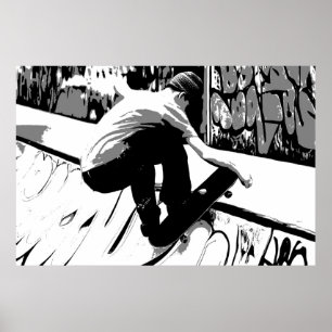 Hitting the Ramp - Skateboarder Poster